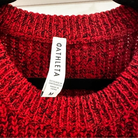 Athleta SIERRA CREW SWEATER in Crimson Candy Red Marl sz Medium - Picture 5 of 8